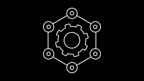 Animated Framework icons in thin line style Stock Footage 314337351