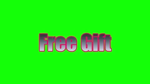 Animated free gift text on green screen background Stock Footage 338215728