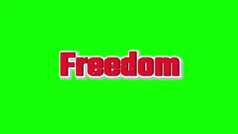 Animated freedom text motion graphics featuring dynamic particle transitions Vídeo Stock 344516254