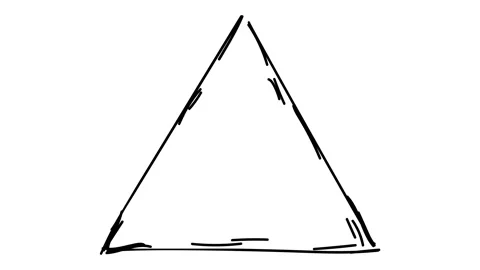 Animated freehand drawn triangle on alpha channel Stock Footage 115731616