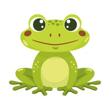 Animated frog character in bright colors suitable for educational and decorative 스톡 일러스트