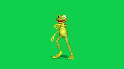 Animated frog jumping on green screen background perfect for nature animal Stock Footage 309101966
