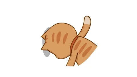 Animated Frustrated Cat on White Background Stock Footage 282774847