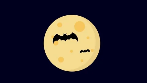 Animated full moon with flying bats motion graphic for Halloween background.. Stock Footage 336590417