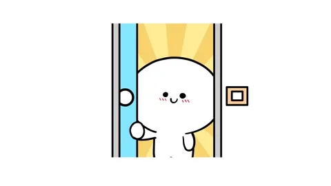 Animated Fun Ghost Opening Door - White Background Stock Footage 282784511