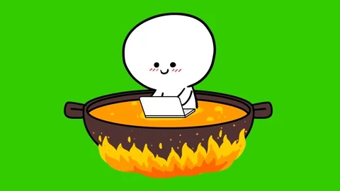 Animated Fun Working in Hell - Green Screen Stock Footage 282784458