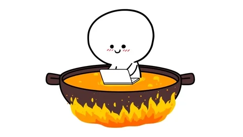 Animated Fun Working in Hell - White Background Stock Footage 282784461