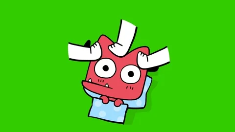 Animated Fun Yama King Headache - Green Screen Видео 282784492