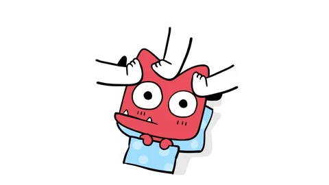 Animated Fun Yama King Headache - White Background Stock Footage 282784494
