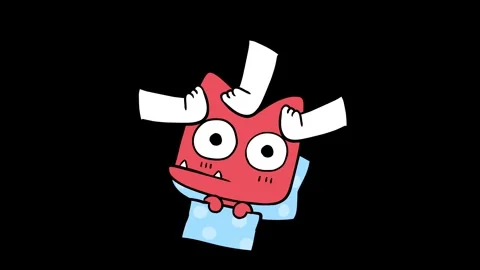Animated Fun Yama King Headache - Transparent Background Stock Footage 282784571