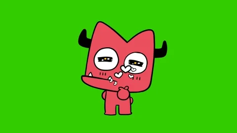 Animated Fun Yama Making Mini Heart Gesture - Green Screen Stock Footage 282784510