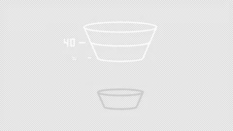 Animated funnel graph white icon Stockbeeldmateriaal 296631688