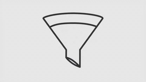 Animated funnel line icon Stock Footage 331848142