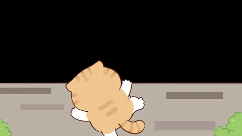 Animated Funny Cat Climbing Wall to Escape - Transparent Background Stock Footage 282789250