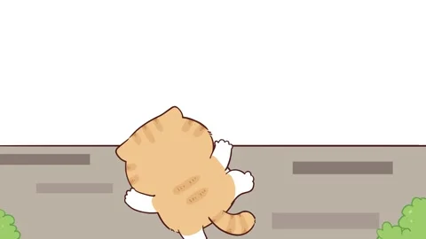 Animated Funny Cat Climbing Wall to Escape - White Background Stock Footage 282789257