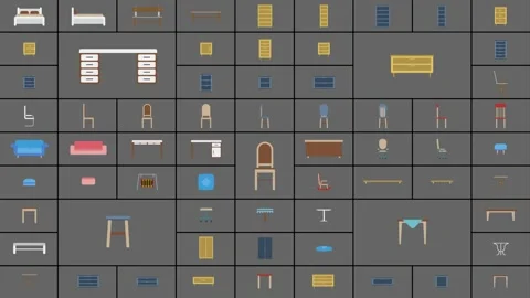 Animated Furniture Elements for After Effects Stock After Effects