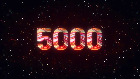 Animated Futuristic 3D 5000 Number With Dynamic Flowing Light Trails Stock Footage 346536662