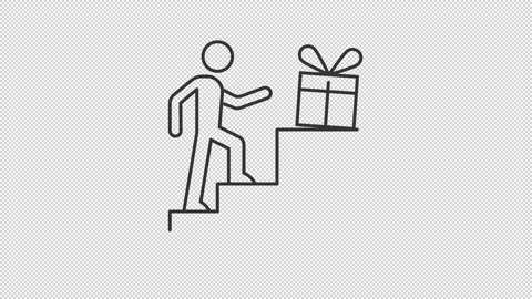 Animated gain present linear icon Stock Footage 234138330