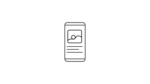 Animated gallery icon animation with smart phone Stock Footage 262849435