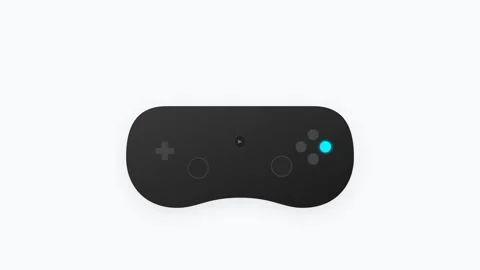 Animated Game Controller Icon with Sequential Glowing Buttons and Haptic Vi.. Stock-Footage 346006875