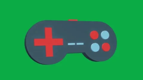 Animated game controller rotating on green screen background for gaming concepts Stock Footage 331127774