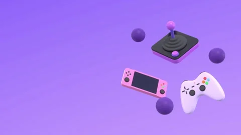 Animated Game Controllers With Copy Space. 動画素材 287105865