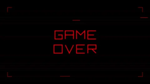 Animated Game Over text on black background Stock Footage 345207863
