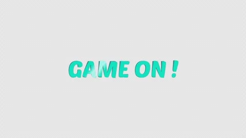 Animated GAME ON! waving text overlay with transparent background. Stock Footage 316784844