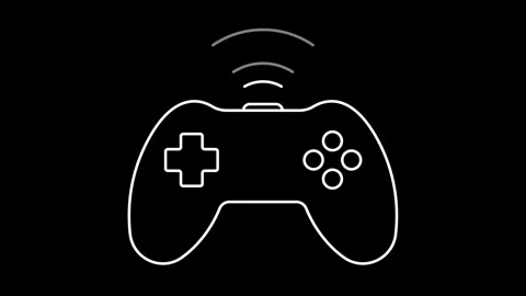 Animated gaming icons in thin line style Stock Footage 315698205