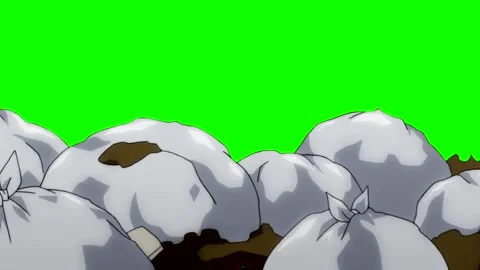 Animated Garbage Rocks Moving Left to Right Green Screen Video Effect Stock Footage 265148878