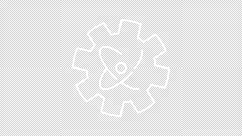 Animated gear with atom model white line icon Stock Footage 340353740