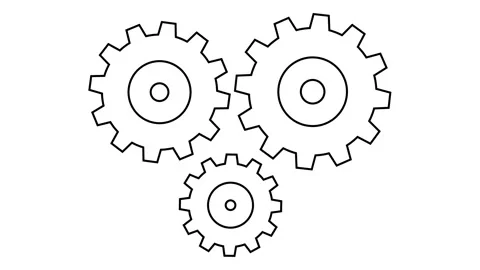 Animated gear icon on white background. Technology setting icon concept Video stock 327912331