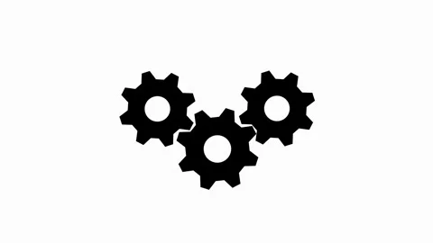 Animated gear rotation seamless looping isolated on white background Stock Footage 310797218