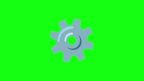 Animated Gear Settings Icon Green Screen Stock Footage 337924010