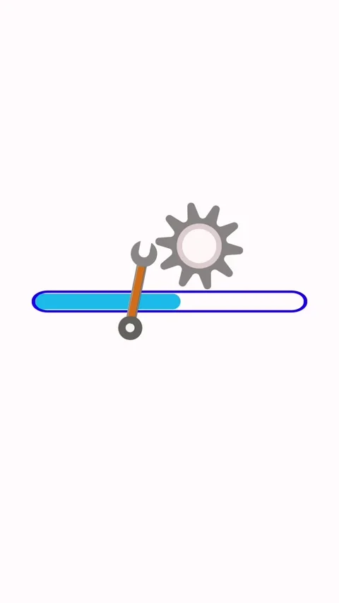 Animated gear wrench progress bar abstract clean minimalist vertical video... Stock Footage 321629744
