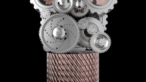 Animated gears and cogs shape into a light bulb, visualizing the concept of.. Stock Footage 267680317