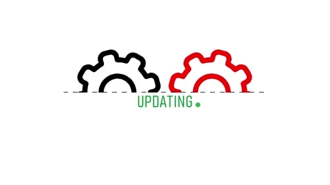 Animated gears graphic representing process update or system change in motion 库存影片 346490777