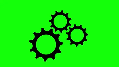 Animated gears interlocked while turning Stock Footage 294697446