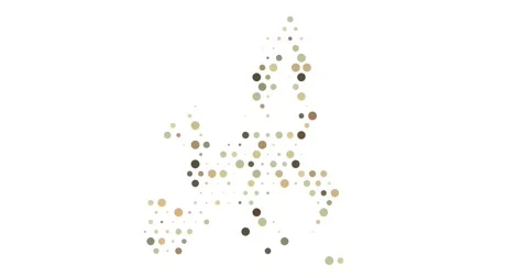 Animated Generative Dot Map of Europe Video stock 311015712
