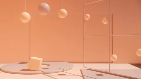 Animated geometric 3D shapes Stock Footage 254968178