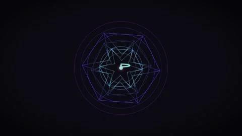Animated geometric design with star shape and glowing center Stock Footage 336995047