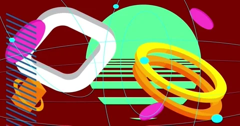 Animated geometric elements background Stock Footage 281049480