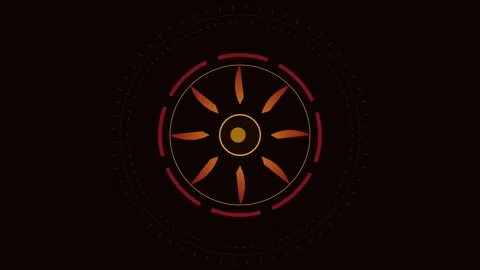 Animated geometric glowing circle graphic loop 4K Stock Footage 345548472