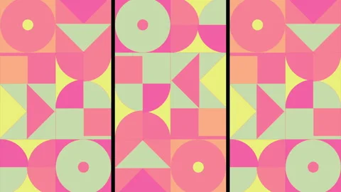 Animated Geometric loop pattern. 4K resolution geometric motion design in bright Stock Footage 310191215