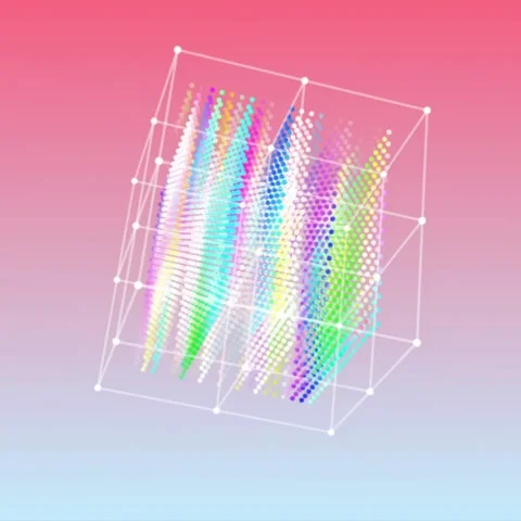 Animated geometric pattern and rainbow colors for background Stock Footage 194477053