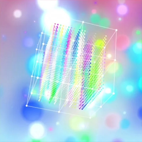 Animated geometric pattern and rainbow colors for background Stock Footage 194478396
