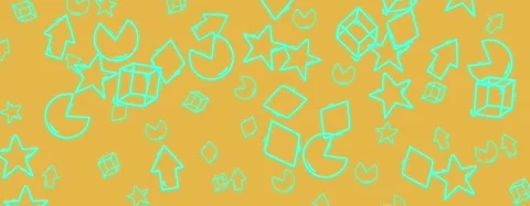 Animated geometric pattern background with neon blue outlines seamless loop.. Stock Footage 323531580