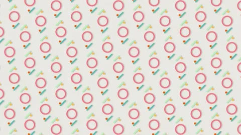 Animated Geometric Pattern with Morphing Diamonds and Circles Stock Footage 335080773