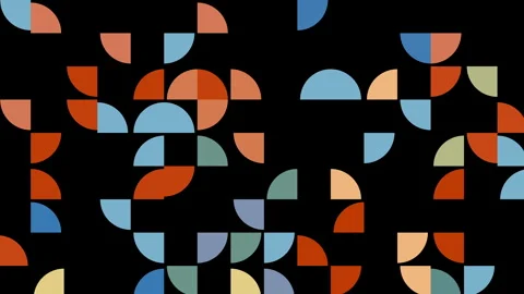 Animated Geometric pattern or background loop. Trendy retro 1970s geometric Stock Footage 337171928