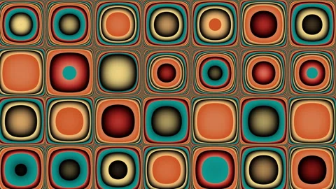 Animated Geometric pattern or background loop. Trendy retro 1970s geometric Stock Footage 337300599